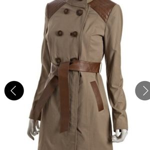 Mackage Abella leather trim trenchcoat